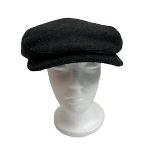 WIGENS Jacob Ivy Style Wool Herringbone Cap Size 59 Blue Green Wool Lined #90401